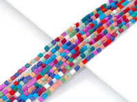 Mixed Color Glaze Triangular Prism Beads, 4mm, Sku#U1469