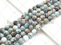 Quality Natural Larimar Smooth Round Beads,  Sku#U1086c