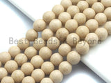 Quality Wood Fossil Faceted Beads, 6mm/8mm/10mm /12mm Cream Round Faceted Beads, Loose Wood Fossil Beads, 15.5inch strand, SKU#U474