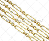 Paper Clip Chain by Yard, 18K Gold Filled Paper Clip Rectang