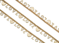 Love Heart Cuban curb Chain By Yard/Necklace, sku#LS36