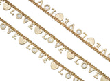 Love Heart Cuban curb Chain By Yard/Necklace, sku#LS36