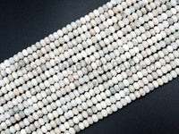 Natural White Grey Rondelle Agate beads Strand,4x6mm/5x8mm/6x10mm White Grey Gemstone beads, Natural Agate Beads, 15.5inch strand, SKU#U124