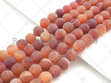 High Quality Natural Red Frosted Matt Fire Agate, Cracked Red Round 6mm/8mm/10mm/12mm Fire Agate, 15.5" Full Strand, sku#UA148