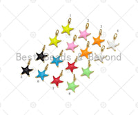 Gold Filled Colorful Enamel Starfish Shape Pendant, 18K Gold Filled Enamel Charm,Enamel Jewelry,9x10mm,Sku#B134