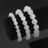 Genuine Gypsum Round Smooth Stretchy Bracelet, Sku#EF404