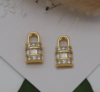 CZ Lock Charm, Sku#LK636