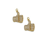 CZ Gold Thumb up Gesture Charm, Sku#LK771