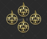 Gold Filled CZ Micro Pave Cute Baby On Round Ring Shape Pendant,18K Gold Filled Girl Boy Charm, Necklace Bracelet Pendant,20x24mm,Sku#LD99