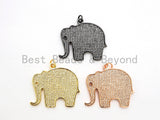 CZ Micro Pave Large Elephant Pendant/Focal,Cubic Zirconia Paved Charm, Necklace Bracelet Charm Pendant, 32x35mm, sku#F520