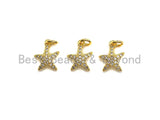 Clear CZ Micro Pave Starfish Shaped Pendant/Charm, Starfish Cubic Zirconia Pendant Charm,10x12mm,sku#Z808