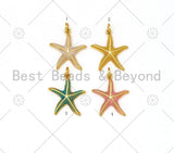 Colorful Enamel Starfish Shape Pendant, 18K Gold Filled Enamel Starfish Charm, Necklace Bracelet Charm Pendant,19x22mm,Sku#L617