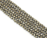 High Quality Genuine Pyrite Faceted Round Beads, 2mm/3mm, Sku#UA298