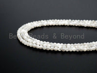 Natural Mother of Pearl beads, 2mm White Pearl Round Smooth Beads Strand , Round Pearl Shell Beads, 16inch full strand, SKU#T97