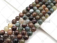 Natural Quality Colorful Phantom Round Smooth Beads, 6mm/8mm/10mm Genuine Agate, 15.5'' Full Strand, Sku#U1064