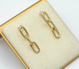 Simply Gold Paperclip Chain Stud Earrings, Sku#J385