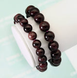 Genuine Garnet Round Smooth Stretchy Bracelet, Sku#EF156