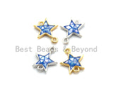 100% Natural Shell Blue Star Connector with Gold/Silver Plated Finish, Natural Shell Connector, Star Connector, 11x13mm,SKU#Z295