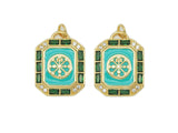 CZ Enamel Rectangle Pendant, Sku#Y647