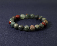 Round Faceted Bloodstone Stretchy Bracelet, Sku#EF112