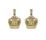 Gold CZ Virgin Mary On Crown Charm, Sku#LK709