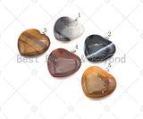 High Quality Natural Druzy Agate/Tiger Eye/Banded Agate Heart Pendant, Necklace Pendant, 40mm,Sku#YK17