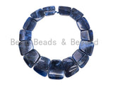 Quality Natural Sodalite Graduated 17-35mm Trapezoid Beads Strand, Natural Sodalite Gemstone Beads, 1 strand,sku#U220