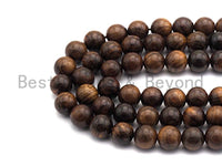 Natural Smooth Round Wood beads, 6mm/8mm/10mm/12mm Natural Brown Wood beads, Natural  Wood Grain Beads, 15.5inch strand,SKU#U468