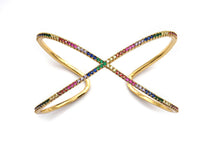 Colorful CZ  Crisscross Cuff, SKu#X23