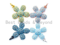 16mm CZ Turquoise Micro Pave Daisy Flower Pendant,sku#L83