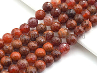 High Quality Natural Fire Agate Round Smooth/Faceted Beads, 6mm/8mm/10mm/12mm, Natural Fire Agate, 15.5"Full Strand, sku#U622