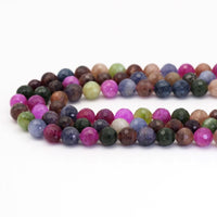 Multicolor Jade Round Micro Cut Beads, Sku#U1648