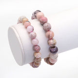 Genuine Pink Opal Round Smooth Stretchy Bracelet, Sku#EF409