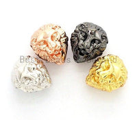 3D CZ Micro Pave Lion Head Beads, Cubic Zirconia Spacer Beads, Lion Animal Head Space Beads, Lion Charms Findings,10x12x11mm, sku#Y171