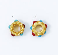 Gold Enamel Doughnut Spacer Beads, Sku#LX67