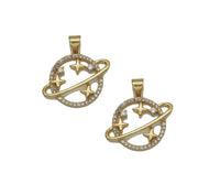 CZ Gold North Star On Earth Charm, Sku#LX126