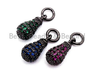 CZ Micro Pave Teardrop Shaped Dangle Charm, Cubic Zirconia Green Blue  Fuchsia Charms&Pendants, Pave Dangle Charms, 6x3mm, sku#F357