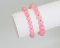 Genuine Madagascar Rose Quartz Stretchy Bracelet, 8mm/10mm,