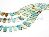 High Quality Natural Amazonite Teardrop beads, 23-36mm, Long Teardrop Blue Gemstone Beads, 15.5inch strand, SKU#U142