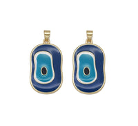 Blue Enamel Evil Eye Puddle Charm, Sku#LK723