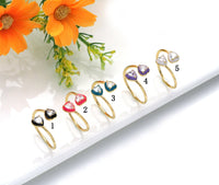 Enamel Double Heart Wrap Adjustable Ring, Sku#O115