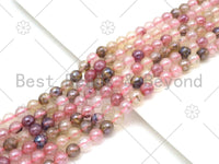 Mystic Godlen Pink Quartz Round Faceted Beads, 6mm/8mm/10mm/12mm Silver Plated  Beads, 15.5'' Full Strand, Sku#UA226