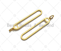 18K Gold Pin Shaped Pendant/Charm, Gold Safe Pin Frame Pendant Charm,Earring Necklace Bracelet making findings 6x34mm,sku#Y318