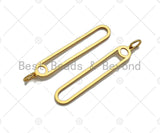 18K Gold Pin Shaped Pendant/Charm, Gold Safe Pin Frame Pendant Charm,Earring Necklace Bracelet making findings 6x34mm,sku#Y318