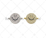 CZ Clear Micro Pave Cute Smiley Face Connector, CZ Pave Find