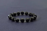 Black Onyx Double Point Stretchy Bracelet,Sku#EF105