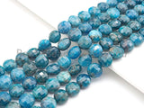 High Quality Turtle Shell Cut Natural Apatite Coin beads, 8mm/10mm Checkerboard Cut Apatite Beads, 15.5" Full strand, Sku#U809