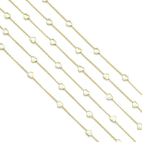 Plain Gold Heart Satellite Chain by yard, sku#HX17
