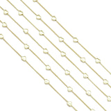 Plain Gold Heart Satellite Chain by yard, sku#HX17