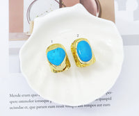 Gold Heart/Oval Turquoise Adjustable Ring, Sku#YT40